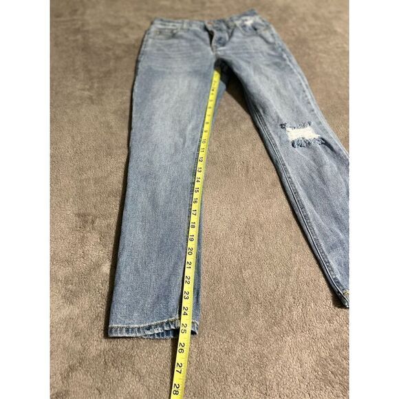 Wild Fable Womens Jeans 00 Light Blue Wash Mom Distressed Stretch (F4) - Picture 4 of 8